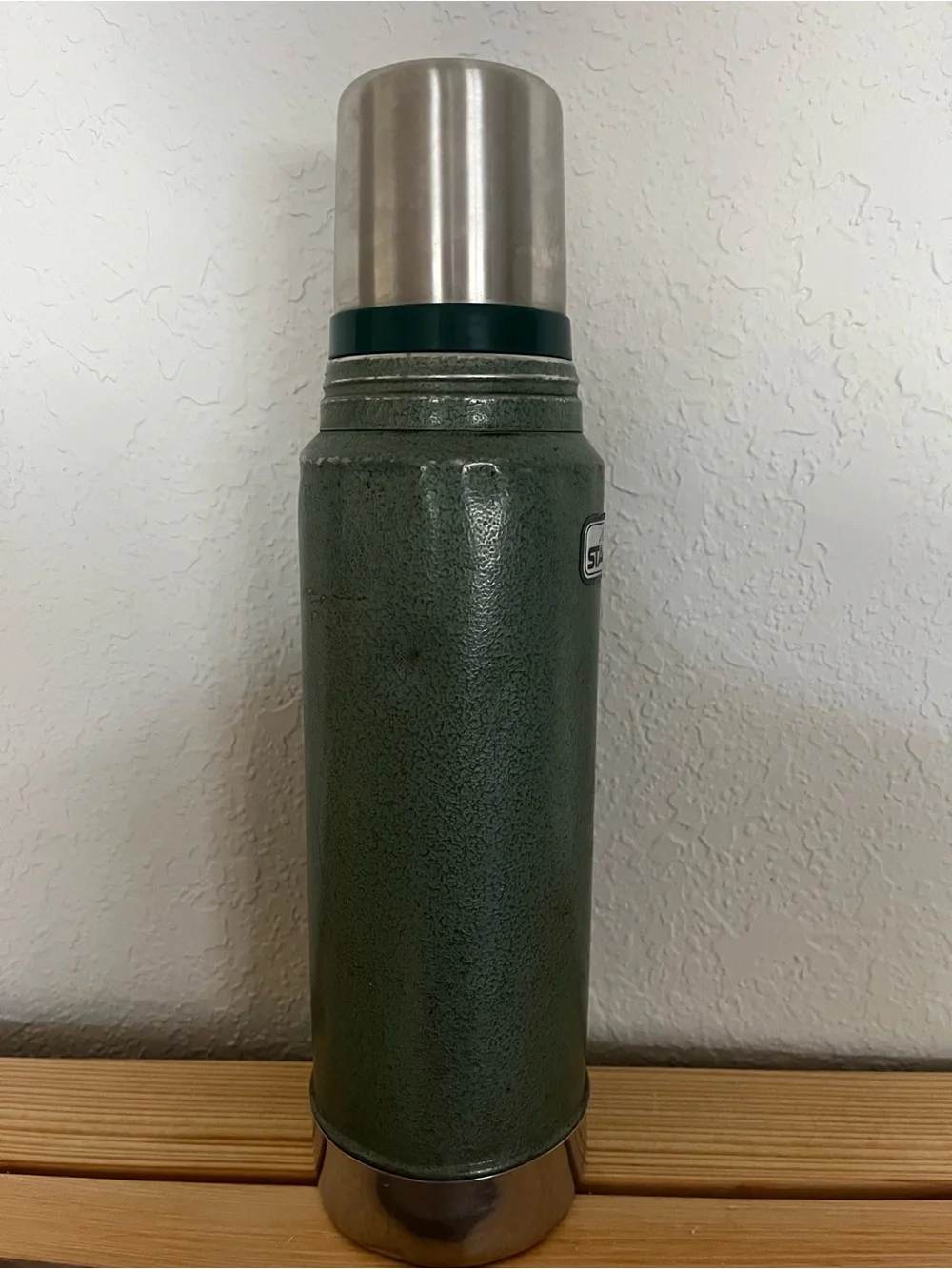 Aladdin Stanley Green Vacuum Flask Thermos Rare Vintage
